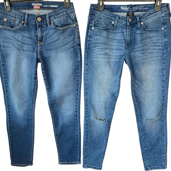 Levi's Mossimo Denim - Levi's Mossimo Bundle of Two Denim Blue Jeans Skinny Mid Rise Stretchy Sizes 6S